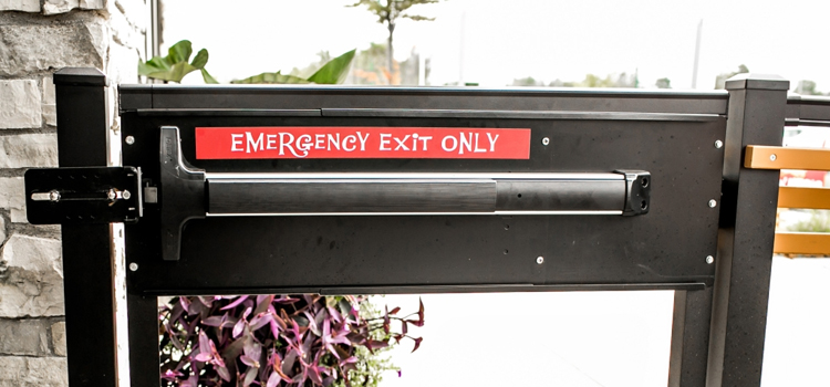 emergency push bar installation in Woodcrest