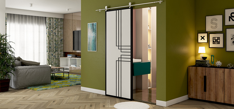 sliding bathroom door installation in Woodcrest